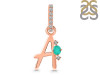 Green Onyx & White Topaz Alphabet A Pendant GRO-RDA-27.