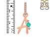 Green Onyx & White Topaz Alphabet A Pendant GRO-RDA-27.