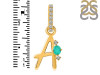 Green Onyx & White Topaz Alphabet A Pendant GRO-RDA-27.