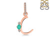 Green Onyx & White Topaz Alphabet C Pendant GRO-RDA-29.