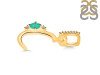 Green Onyx & White Topaz Alphabet C Pendant GRO-RDA-29.