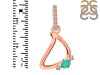 Green Onyx & White Topaz Alphabet D Pendant GRO-RDA-30.