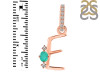 Green Onyx & White Topaz Alphabet E Pendant GRO-RDA-31.