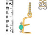 Green Onyx & White Topaz Alphabet E Pendant GRO-RDA-31.