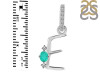Green Onyx & White Topaz Alphabet E Pendant GRO-RDA-31.
