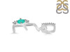 Green Onyx & White Topaz Alphabet E Pendant GRO-RDA-31.