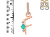 Green Onyx & White Topaz Alphabet F Pendant GRO-RDA-32.