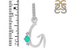 Green Onyx & White Topaz Alphabet G Pendant GRO-RDA-33.