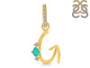 Green Onyx & White Topaz Alphabet G Pendant GRO-RDA-33.
