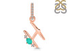 Green Onyx & White Topaz Alphabet H Pendant GRO-RDA-34.