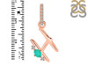 Green Onyx & White Topaz Alphabet H Pendant GRO-RDA-34.