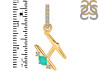 Green Onyx & White Topaz Alphabet H Pendant GRO-RDA-34.