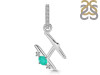 Green Onyx & White Topaz Alphabet H Pendant GRO-RDA-34.