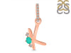 Green Onyx & White Topaz Alphabet K Pendant GRO-RDA-37.