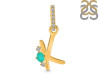 Green Onyx & White Topaz Alphabet K Pendant GRO-RDA-37.