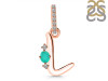 Green Onyx & White Topaz Alphabet L Pendant GRO-RDA-38.