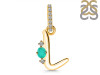 Green Onyx & White Topaz Alphabet L Pendant GRO-RDA-38.