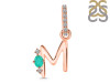 Green Onyx & White Topaz Alphabet M Pendant GRO-RDA-39.