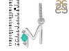 Green Onyx & White Topaz Alphabet M Pendant GRO-RDA-39.