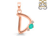 Green Onyx & White Topaz Alphabet D Pendant GRO-RDA-4.