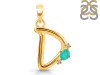 Green Onyx & White Topaz Alphabet D Pendant GRO-RDA-4.
