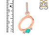 Green Onyx & White Topaz Alphabet O Pendant GRO-RDA-41.