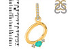 Green Onyx & White Topaz Alphabet O Pendant GRO-RDA-41.