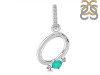 Green Onyx & White Topaz Alphabet O Pendant GRO-RDA-41.