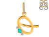 Green Onyx & White Topaz Alphabet Q Pendant GRO-RDA-43.