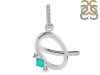 Green Onyx & White Topaz Alphabet Q Pendant GRO-RDA-43.