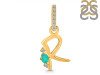 Green Onyx & White Topaz Alphabet R Pendant GRO-RDA-44.