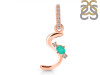 Green Onyx & White Topaz Alphabet S Pendant GRO-RDA-45.