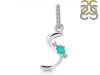 Green Onyx & White Topaz Alphabet S Pendant GRO-RDA-45.