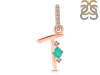 Green Onyx & White Topaz Alphabet T Pendant GRO-RDA-46.
