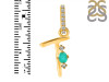 Green Onyx & White Topaz Alphabet T Pendant GRO-RDA-46.