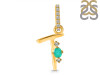 Green Onyx & White Topaz Alphabet T Pendant GRO-RDA-46.