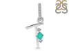 Green Onyx & White Topaz Alphabet T Pendant GRO-RDA-46.