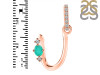 Green Onyx & White Topaz Alphabet U Pendant GRO-RDA-47.