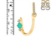 Green Onyx & White Topaz Alphabet U Pendant GRO-RDA-47.