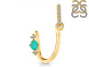 Green Onyx & White Topaz Alphabet U Pendant GRO-RDA-47.