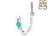 Green Onyx & White Topaz Alphabet U Pendant GRO-RDA-47.