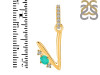 Green Onyx & White Topaz Alphabet V Pendant GRO-RDA-48.