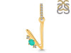 Green Onyx & White Topaz Alphabet V Pendant GRO-RDA-48.