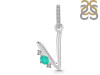 Green Onyx & White Topaz Alphabet V Pendant GRO-RDA-48.