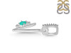 Green Onyx & White Topaz Alphabet V Pendant GRO-RDA-48.