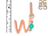 Green Onyx & White Topaz Alphabet W Pendant GRO-RDA-49.