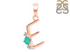 Green Onyx & White Topaz Alphabet E Pendant GRO-RDA-5.