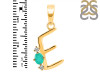Green Onyx & White Topaz Alphabet E Pendant GRO-RDA-5.