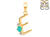 Green Onyx & White Topaz Alphabet E Pendant GRO-RDA-5.