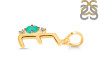 Green Onyx & White Topaz Alphabet E Pendant GRO-RDA-5.
